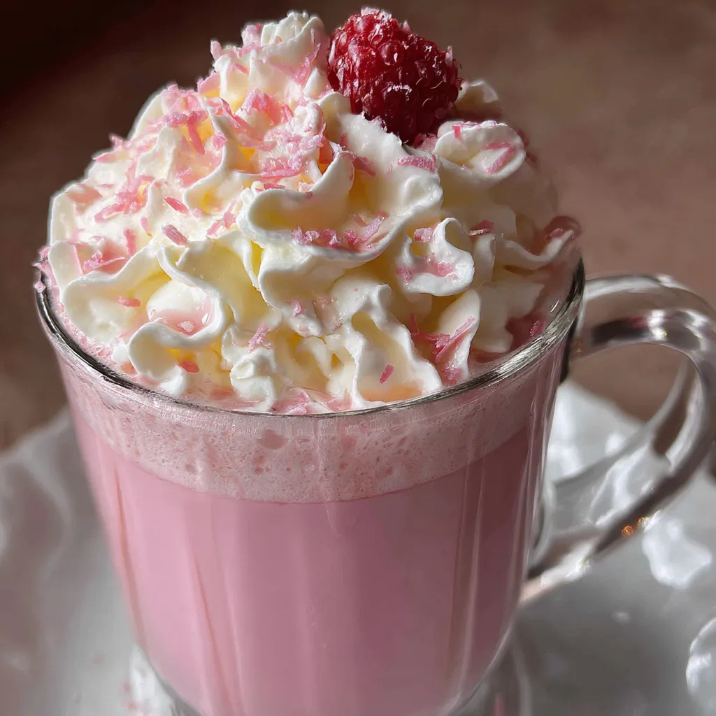Pink Hot Chocolate: Creamy White Chocolate Raspberry Dream with Whipped Cream