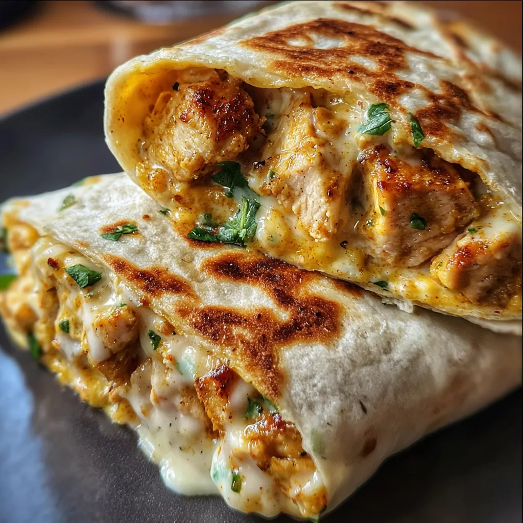 Cheesy Garlic Chicken Wraps with Creamy Ranch and Fresh Vegetables